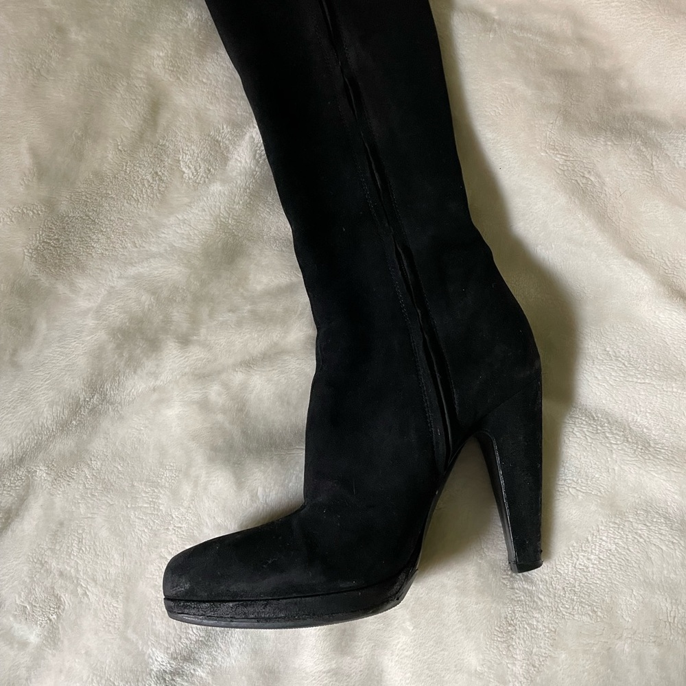 Prada boots size 6.5 slightly worn ~3” heel snug fit on calf